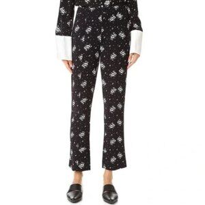 Cinq a Sept Stardust Onyx Suit Ankle Cropped Pants Black Floral